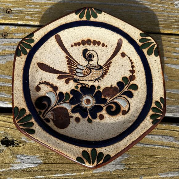 Tonala Mexican Folk Art Hand-painted Ceramic Pottery Glazed Wall Hanging Decor - Picture 7 of 7